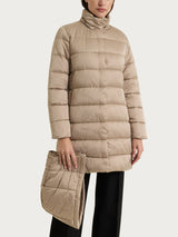Satin Puffer piumino lungo con cappuccio Gialli Donna - Ragno