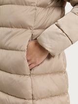 Satin Puffer piumino lungo con cappuccio Gialli Donna - Ragno