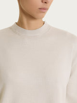 Maglia girocollo a manica lunga in Soft Wool Bianchi Donna - Ragno