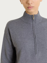 Lupetto con mezza zip in NaturalSoft Neri Donna - Ragno