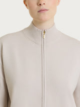 Lupetto con full zip in NaturalSoft Bianchi Donna - Ragno