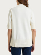 Lupetto con manica corta in Soft Wool Bianchi Donna - Ragno