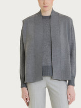 Ärmellose Strickjacke aus NaturalSoft, Nero, Damen – Ragno