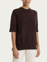 Maglia girocollo con manica corta in Soft Wool Marroni Donna - Ragno