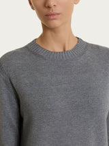 Maglia girocollo con manica lunga in Soft Wool Neri Donna - Ragno