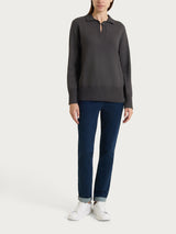 Polo con manica lunga in NaturalSoft Neri Donna - Ragno