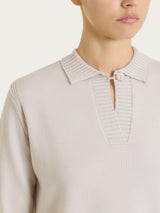 Polo con manica lunga in Soft Wool Bianchi Donna - Ragno