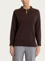 Polo con manica lunga in Soft Wool Marroni Donna - Ragno