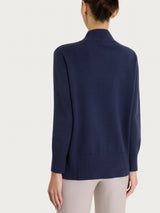 Cardigan con zip in NaturalSoft Blu Donna - Ragno