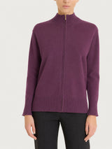 Women's Naturalsoft Purple Zip-Up Cardigan - Ragno