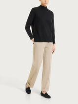 Lupetto con manica lunga in Soft Wool Neri Donna - Ragno
