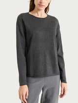 Jersey de cuello redondo de Lurex Four Seasons Negro para mujer - Ragno