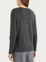 Jersey de cuello redondo de Lurex Four Seasons Negro para mujer - Ragno