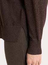 Women's Brown Four Seasons Lurex Batwing-Sleeve Sweater - Ragno