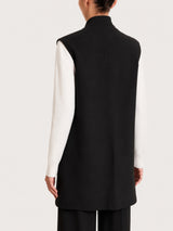 Gilet lungo in Compact Neri Donna - Ragno