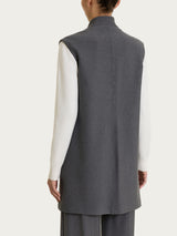 Gilet lungo in Compact Neri Donna - Ragno