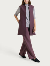 Gilet lungo in Compact Viola Donna - Ragno
