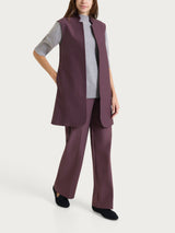 Gilet lungo in Compact Viola Donna - Ragno