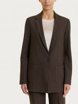 Blazer monopetto con un bottone in Compact Marroni Donna - Ragno