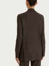 Blazer monopetto con un bottone in Compact Marroni Donna - Ragno