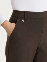 Pantalone flare con tasche in Compact Marroni Donna - Ragno
