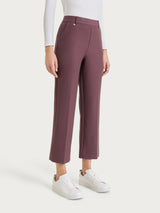 Pantalone flare con tasche in Compact Viola Donna - Ragno