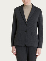 Blazer con due bottoni e micro pied de poule in Jacquard Neri Donna - Ragno