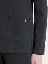 Blazer con due bottoni e micro pied de poule in Jacquard Neri Donna - Ragno