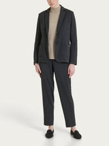 Blazer con due bottoni e micro pied de poule in Jacquard Neri Donna - Ragno
