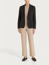 Blazer con due bottoni e micro pied de poule in Jacquard Marroni Donna - Ragno