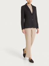 Blazer con due bottoni e micro pied de poule in Jacquard Marroni Donna - Ragno