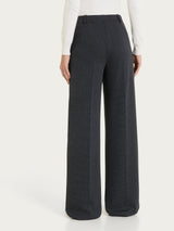 Pantalone a palazzo con tasche e micro pattern in Jacquard Neri Donna - Ragno