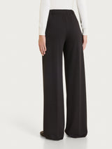 Pantalone a palazzo con tasche e micro pattern in Jacquard Marroni Donna - Ragno