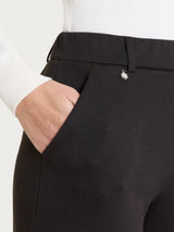 Pantalone a palazzo con tasche e micro pattern in Jacquard Marroni Donna - Ragno