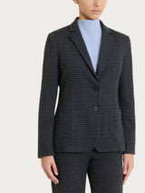 Blazer due bottoni con pied de poule in Jacquard Neri Donna - Ragno