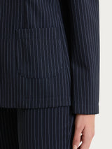 Blazer gessato con due bottoni in Jacquard Blu Donna - Ragno
