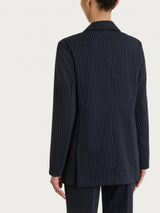 Blazer monopetto gessato in Jacquard Blu Donna - Ragno