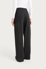 Pantalone gessato a palazzo con tasche in Jacquard Neri Donna - Ragno