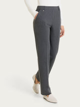 Pantalone gessato dritto con tasche in Jacquard Neri Donna - Ragno