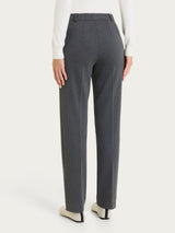 Pantalone gessato dritto con tasche in Jacquard Neri Donna - Ragno