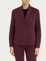 Blazer corto con revers alzato in Eco Jacquard Viola Donna - Ragno