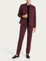 Blazer corto con revers alzato in Eco Jacquard Viola Donna - Ragno
