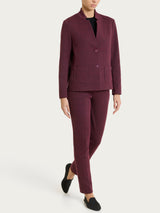 Blazer corto con revers alzato in Eco Jacquard Viola Donna - Ragno
