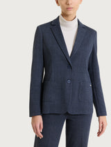 Blazer con due bottoni e tweed pattern in Eco Jacquard Blu Donna - Ragno