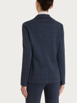 Blazer con due bottoni e tweed pattern in Eco Jacquard Blu Donna - Ragno