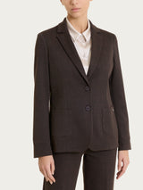Blazer con due bottoni e tweed pattern in Eco Jacquard Marroni Donna - Ragno