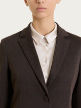 Blazer con due bottoni e tweed pattern in Eco Jacquard Marroni Donna - Ragno