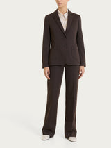 Blazer con due bottoni e tweed pattern in Eco Jacquard Marroni Donna - Ragno