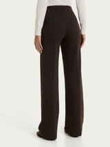 Pantalone ampio con tweed pattern in Eco Jacquard Marroni Donna - Ragno
