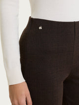 Pantalone ampio con tweed pattern in Eco Jacquard Marroni Donna - Ragno